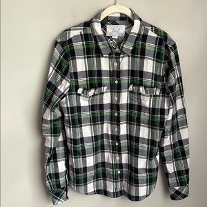 The Shirt Rochelle Behrens Flannel Plaid Button Up Size Medium
